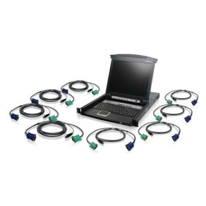 8-Port LCD Combo KVM Switch with USB KVM Cables