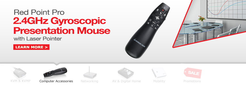 Red Point Pro 2.4GHz Gyroscopic Presentation Mouse with Laser Pointer