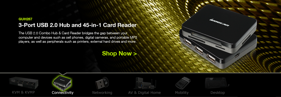 3-Port USB 2.0 Hub and 45-in-1 Card Reader